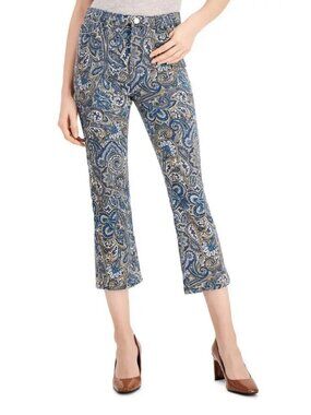 Marella Womens Cropped Printed Paisley Long Trouser Avorio Size 4